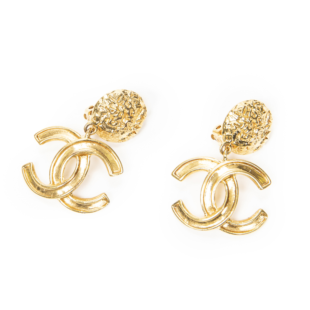 Chanel CC Pendant Clip On Earrings